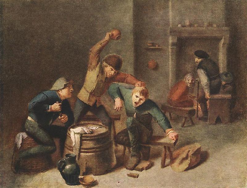BROUWER, Adriaen Brawling Peasants Spain oil painting art